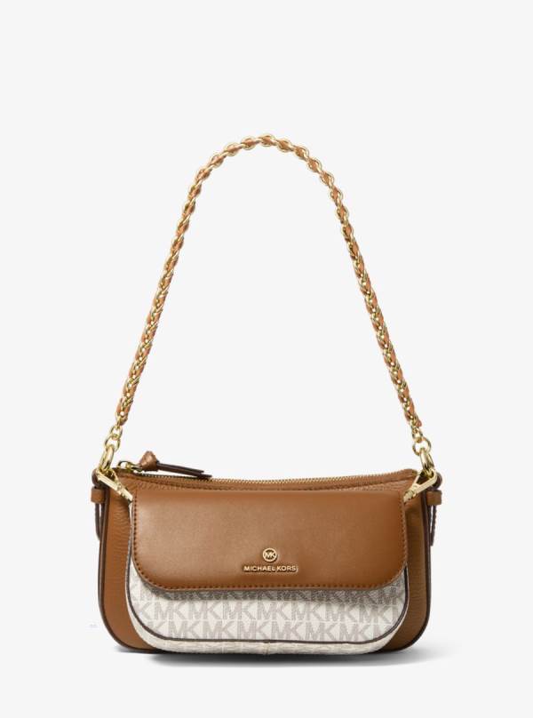 Damske Satchel Taske Michael Kors Jet Set Medium Leather and Logo 4-in-1 Set Hnedožltý Hnede - Kabelky Michael Kors Levně | JGNTV-2847